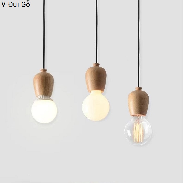 Đèn thả trang tri V Đui Gỗ Đèn thả trang tri V Đui Gỗ