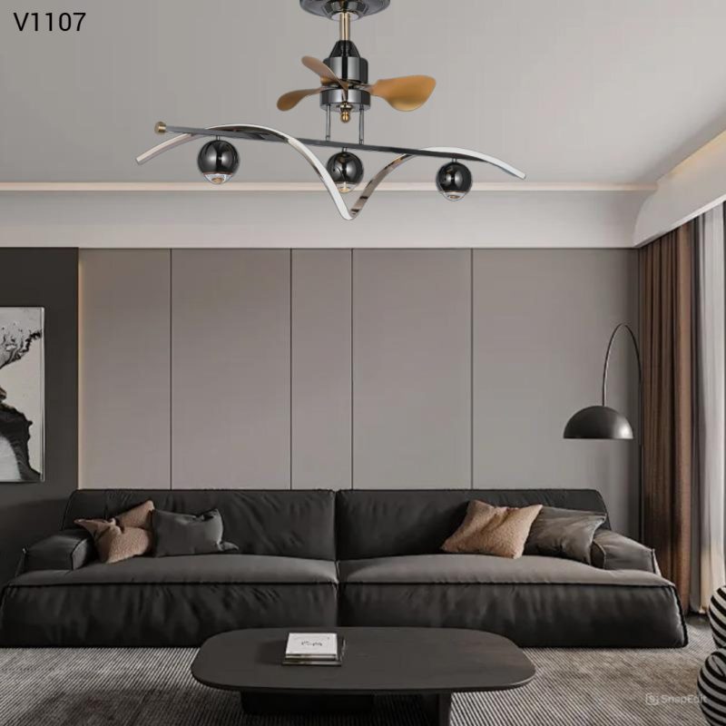 Quạt trần đèn sang trọng V1107 Quạt trần đèn sang trọng V1107