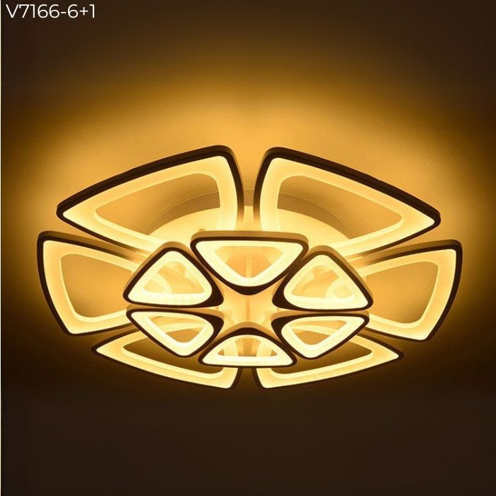 Đèn mâm ốp trần hiện đại V7166-6+1 Đèn mâm ốp trần hiện đại V7166-6+1