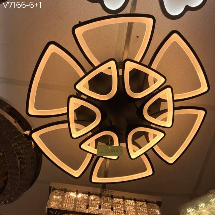 Đèn mâm ốp trần hiện đại V7166-6+1 Đèn mâm ốp trần hiện đại V7166-6+1