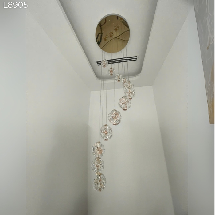 Đèn thả pha lê thông tầng L8905 Đèn thả pha lê thông tầng L8905