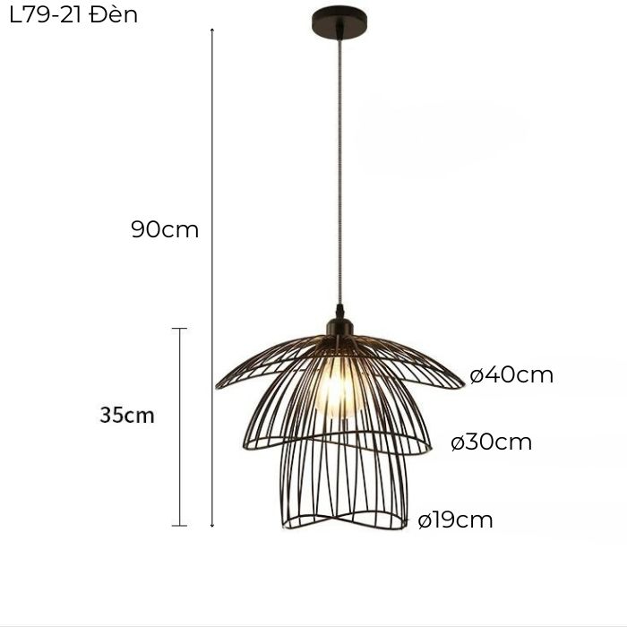 Đèn thả lồng L79-21 Đen Đèn thả lồng L79-21 Đen