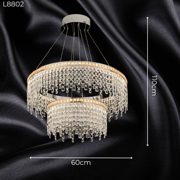 Đèn thả pha lê sang trọng L8802 Đèn thả pha lê sang trọng L8802