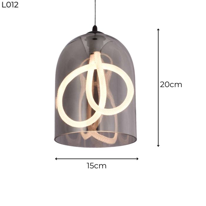 Đèn thả thủy tinh khói L012