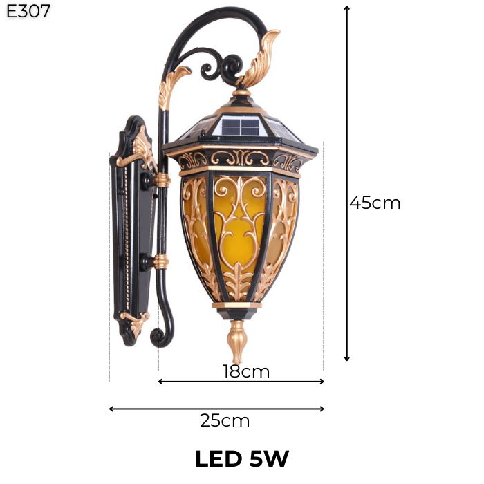 Đèn tường cổ điển năng lượng mặt trời E307 Đèn tường cổ điển năng lượng mặt trời E307