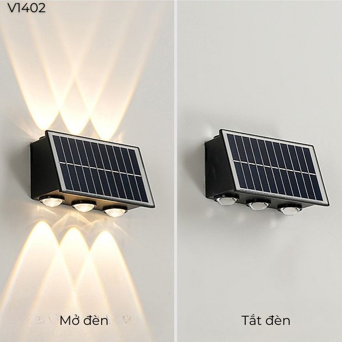 Đèn tường năng lượng mặt trời 6 tia V1402 Đèn tường năng lượng mặt trời 6 tia V1402