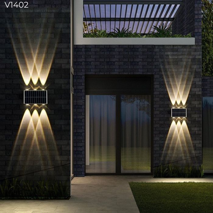 Đèn tường năng lượng mặt trời 6 tia V1402 Đèn tường năng lượng mặt trời 6 tia V1402