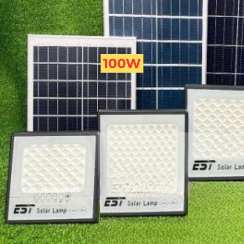 Đèn pha tổ ong chống lóa D100W1 năng lượng mặt trời 100W