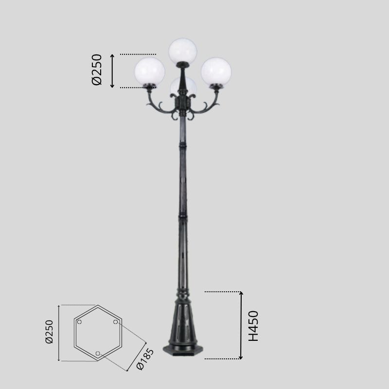 Thông số chi tiết đèn trụ sân vườn CT01