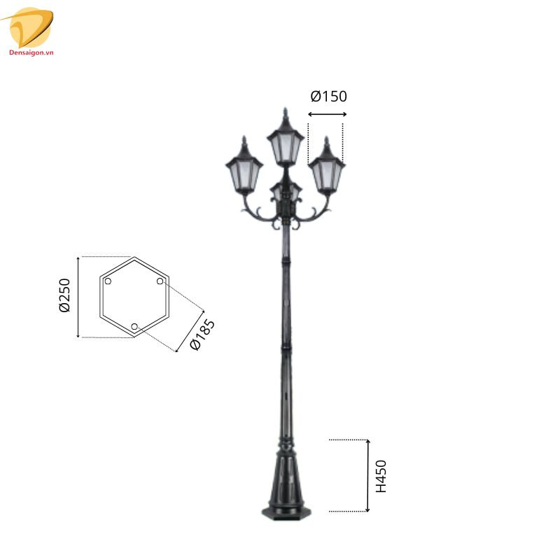 Đèn trụ sân vườn Ct09
