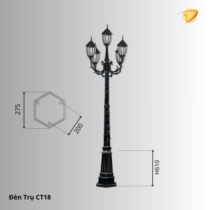 Đèn trụ sân vườn CT18