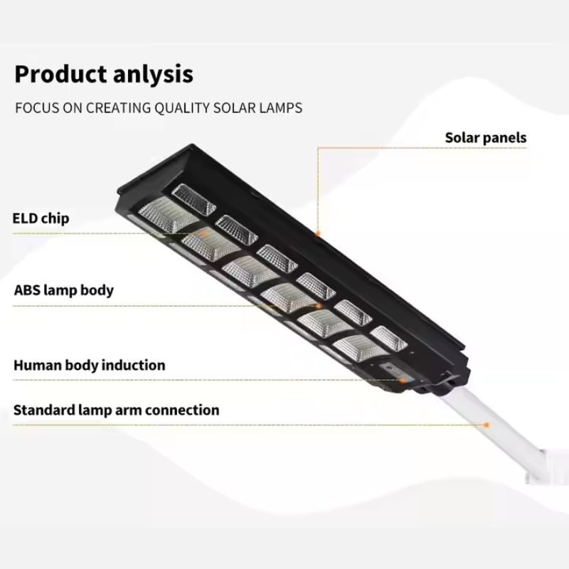 Đèn đường liền thể viền màu DSZ600W năng lượng mặt trời 600W